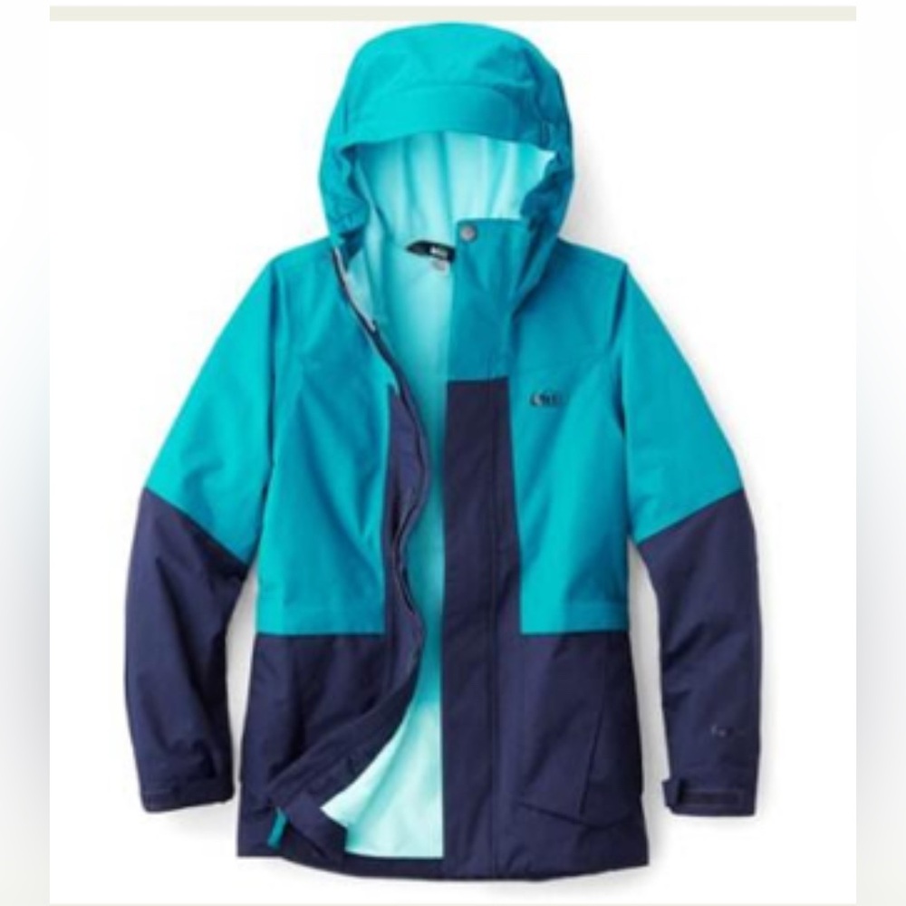 REI‎ Teal and Navy Hooded Jacket Youth 14/16